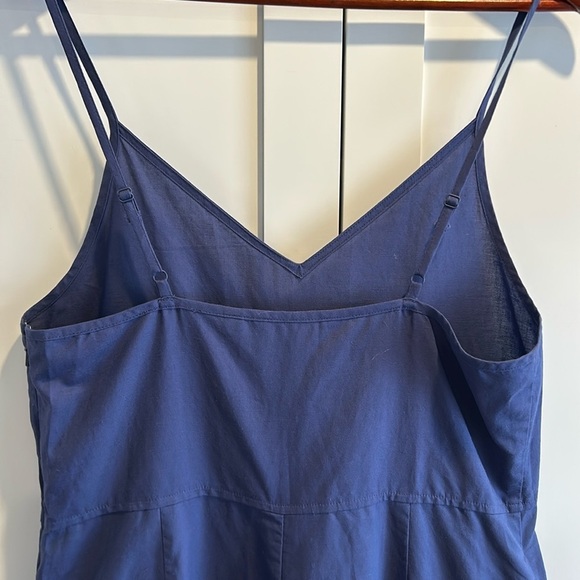 Uniqlo Linen Blend Camisole Spagetti Strap Jumpsuit One Piece Blue Sz Small - Picture 5 of 15